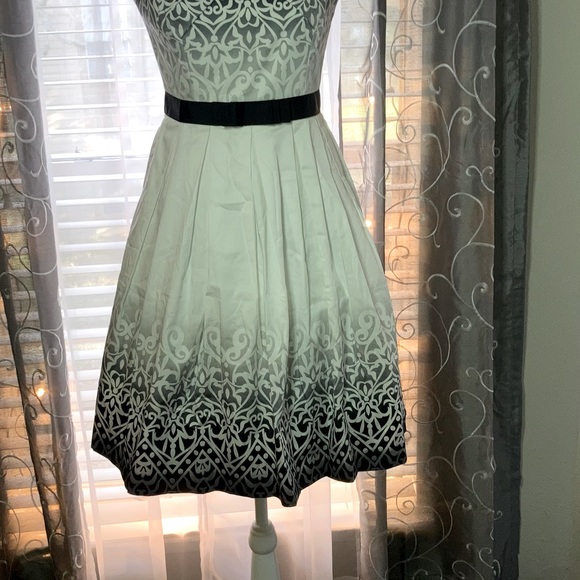 NEW White House Black Market Blackand white ombré 50’s Style Midi dress size 0 - Picture 15 of 16
